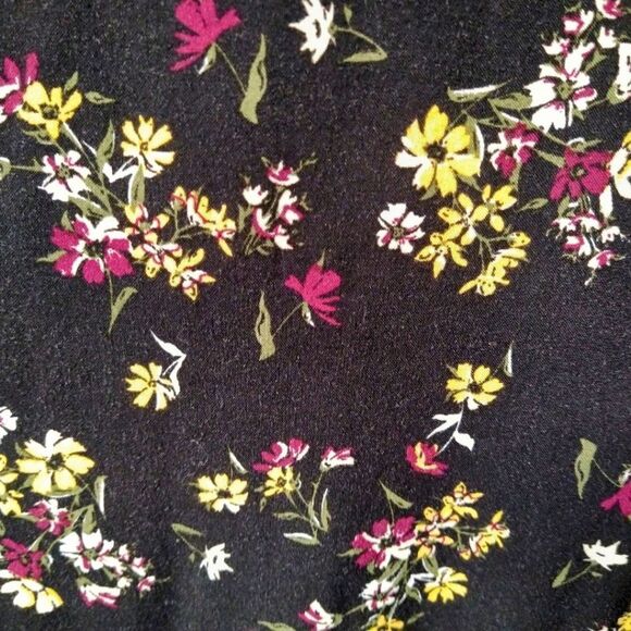 TORRID Multi- Color Floral Print Challis Smocked Waist Dress. - Picture 8 of 16